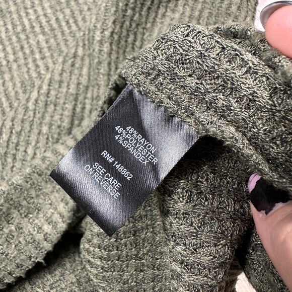 Torrid Green Ribbed Knit Cowl Neck Pullover Long Sleeve Cozy Sweatshirt 1X - Picture 8 of 13